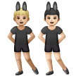 A quoi ressemblent les emoji Hommes avec des oreilles de lapin : peau moyennement claire et peau claire sur Samsung.