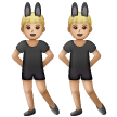 A quoi ressemblent les emoji Hommes avec des oreilles de lapin : peau moyennement claire sur Samsung.