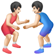 A quoi ressemblent les emoji Lutteurs : peau claire sur Samsung.