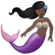 How Mermaid: Dark Skin Tone emoji looks on Samsung.