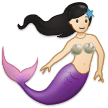 How Mermaid: Light Skin Tone emoji looks on Samsung.