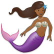 Como o emoji do Sereia: pele morena escura é exibido no Samsung.