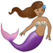 How Mermaid: Medium Skin Tone emoji looks on Samsung.