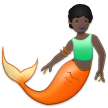 Como o emoji do Pessoa sereia: pele escura é exibido no Samsung.