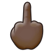 How Middle Finger: Dark Skin Tone emoji looks on Samsung.