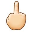 How Middle Finger: Light Skin Tone emoji looks on Samsung.