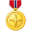 Hur Militär medalj emoji ser ut på Samsung.