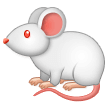 Bagaimana Tikus putih emoji terlihat di Samsung.