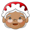 Cómo se ve el emoji Mamá Noel: tono de piel medio en Samsung.