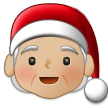 Cómo se ve el emoji Noel: tono de piel claro medio en Samsung.