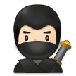 A quoi ressemblent les emoji Ninja : peau claire sur Samsung.