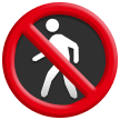 How No Pedestrians emoji looks on Samsung.