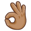 How OK Hand: Medium Skin Tone emoji looks on Samsung.