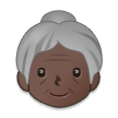 How Old Woman: Dark Skin Tone emoji looks on Samsung.