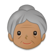 How Old Woman: Medium Skin Tone emoji looks on Samsung.