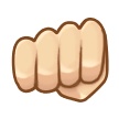 How Oncoming Fist: Light Skin Tone emoji looks on Samsung.