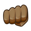 How Oncoming Fist: Medium-Dark Skin Tone emoji looks on Samsung.