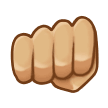 How Oncoming Fist: Medium-Light Skin Tone emoji looks on Samsung.