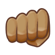 How Oncoming Fist: Medium Skin Tone emoji looks on Samsung.