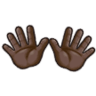 How Open Hands: Dark Skin Tone emoji looks on Samsung.