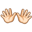 How Open Hands: Light Skin Tone emoji looks on Samsung.