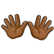 How Open Hands: Medium-Dark Skin Tone emoji looks on Samsung.