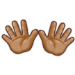 How Open Hands: Medium Skin Tone emoji looks on Samsung.