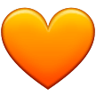 A quoi ressemblent les emoji Cœur orange sur Samsung.