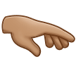 Hoe Handpalm omlaag: getinte huidskleur emoji eruit ziet op Samsung.