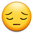 How Pensive Face emoji looks on Samsung.