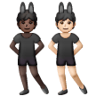 A quoi ressemblent les emoji Personnes avec des oreilles de lapin : peau foncée et peau claire sur Samsung.