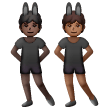 A quoi ressemblent les emoji Personnes avec des oreilles de lapin : peau foncée et peau mate sur Samsung.