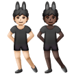 A quoi ressemblent les emoji Personnes avec des oreilles de lapin : peau claire et peau foncée sur Samsung.