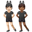 A quoi ressemblent les emoji Personnes avec des oreilles de lapin : peau claire et peau mate sur Samsung.