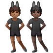 A quoi ressemblent les emoji Personnes avec des oreilles de lapin : peau mate et peau foncée sur Samsung.