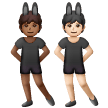 A quoi ressemblent les emoji Personnes avec des oreilles de lapin : peau mate et peau claire sur Samsung.