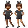 A quoi ressemblent les emoji Personnes avec des oreilles de lapin : peau mate et peau légèrement mate sur Samsung.