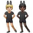 A quoi ressemblent les emoji Personnes avec des oreilles de lapin : peau moyennement claire et peau foncée sur Samsung.