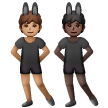 A quoi ressemblent les emoji Personnes avec des oreilles de lapin : peau légèrement mate et peau foncée sur Samsung.