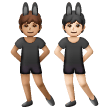 A quoi ressemblent les emoji Personnes avec des oreilles de lapin : peau légèrement mate et peau claire sur Samsung.