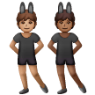 A quoi ressemblent les emoji Personnes avec des oreilles de lapin : peau légèrement mate et peau mate sur Samsung.