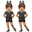 A quoi ressemblent les emoji Personnes avec des oreilles de lapin : peau légèrement mate sur Samsung.