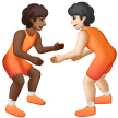 A quoi ressemblent les emoji Personnes faisant de la lutte : peau mate et peau claire sur Samsung.