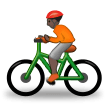 How Person Biking: Dark Skin Tone emoji looks on Samsung.