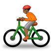 How Person Biking: Medium-Dark Skin Tone emoji looks on Samsung.