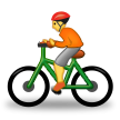 Hvordan Cyklist emoji ser ud på Samsung.