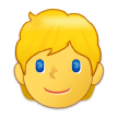 Hvordan Person: blond emoji ser ut på Samsung.