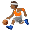 Hoe Basketbalspeler: donkergetinte huidskleur emoji eruit ziet op Samsung.