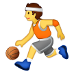 Como o emoji do Pessoa jogando basquete é exibido no Samsung.