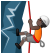 How Person Climbing: Dark Skin Tone emoji looks on Samsung.